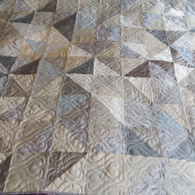 Finished patchwork wedding dress quilt