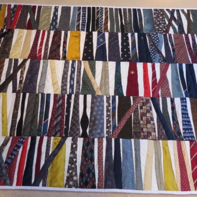 The whole of Noel's tie quilt.