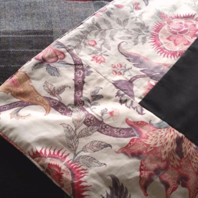 top&bottom of bespoke Harris Tweed quilt