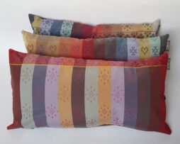 Harris Tweed patchwork cushions now backed by even more delicious colourways and weaves of Folklore Fabric