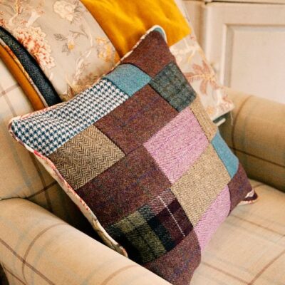 One of a kind Harris Tweed patchwork cushions