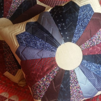 Dresden, patchwork, quilted, cushions, commission