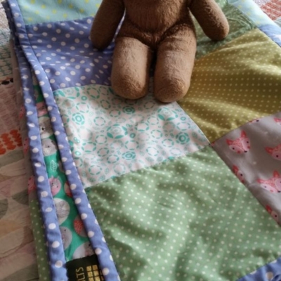Baby patchwork quilt.