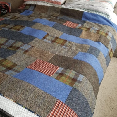 This Harris Tweed quilt will wear well with age and last a lifetime.