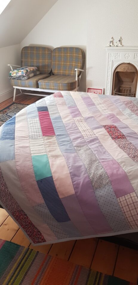 Patchwork Quilt Stitched With Delicious Shirting Fabrics - SADLY NOW SOLD OUT! - Image 5