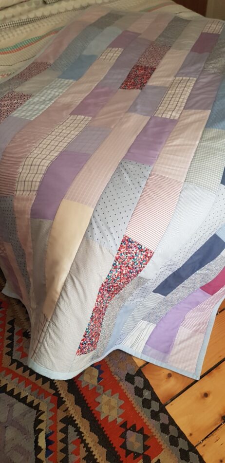 Patchwork Quilt Stitched With Delicious Shirting Fabrics - SADLY NOW SOLD OUT! - Image 6