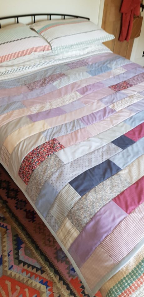 Patchwork Quilt Stitched With Delicious Shirting Fabrics - SADLY NOW SOLD OUT! - Image 2