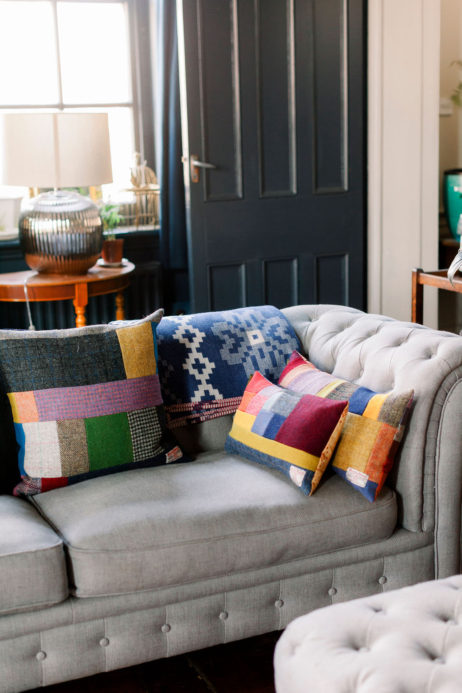 BIG Fair Isle Design Reversible Wool Blankets In Sea Holly & Silver Colourway - LOW STOCK - Image 2