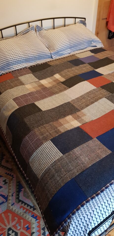 Latest Handmade Harris Tweed King-size Patchwork Quilt