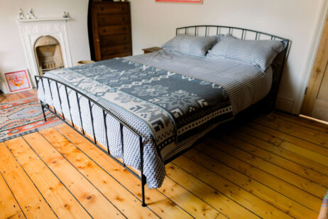 BIG Fair Isle Design Reversible Wool Blankets In Monsoon & Silver Colourway