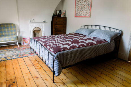 Houndstooth Blanket in Acer and Bleached White - Image 3