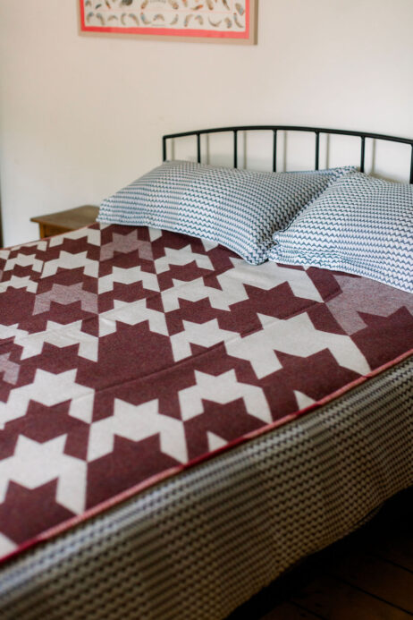 Houndstooth Blanket in Acer and Bleached White - Image 2