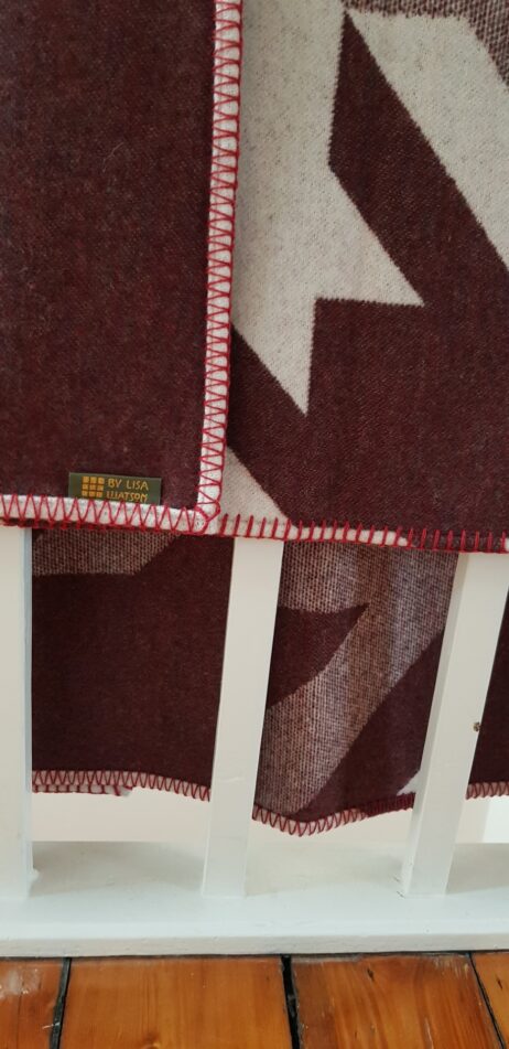 NEW Houndstooth Blanket in Acer and Bleached White - Image 3