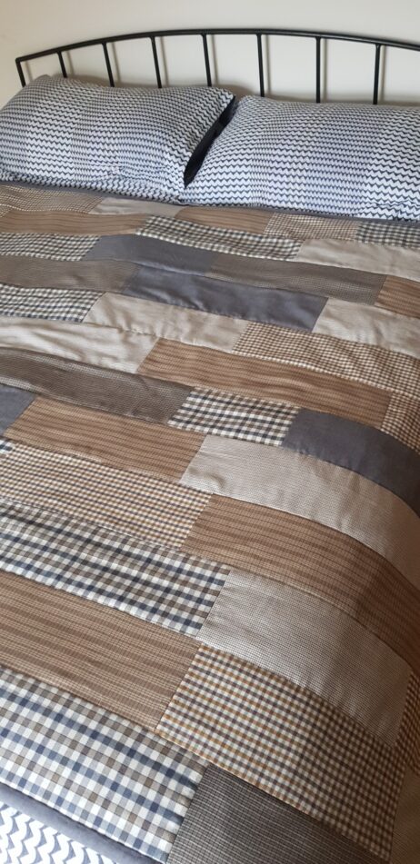 Two Lighter Weight Patchwork Quilts Stitched With Shirting Fabrics - Image 4