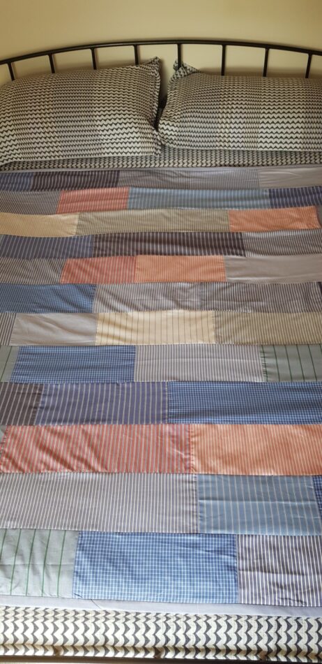 Two Lighter Weight Patchwork Quilts Stitched With Shirting Fabrics - Image 7