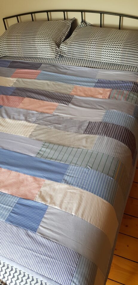 Two Lighter Weight Patchwork Quilts Stitched With Shirting Fabrics - Image 8