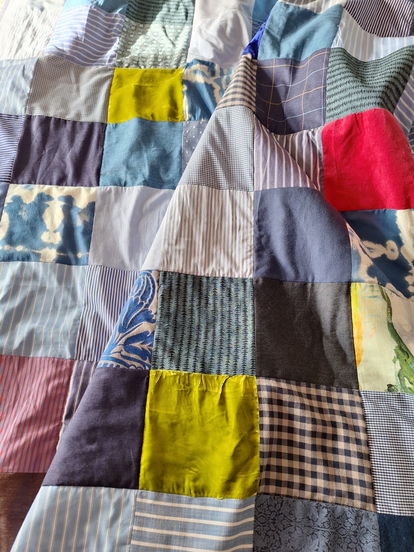 Two Handmade (by me) Square King-size Patchwork Quilts - Image 9