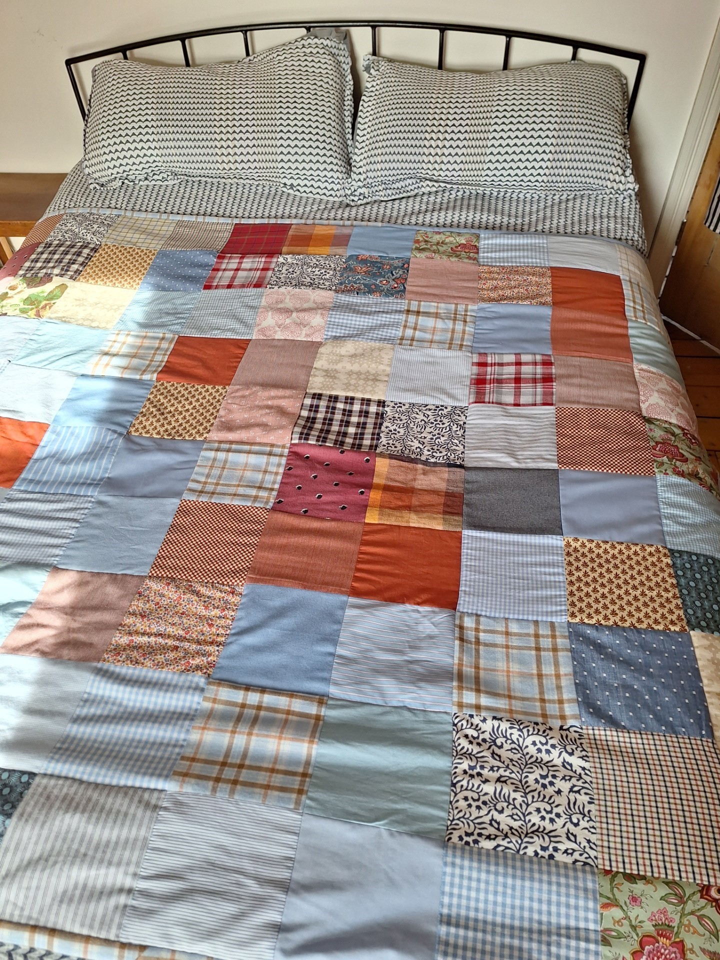 Two Handmade (by me) Square King-size Patchwork Quilts - Image 3