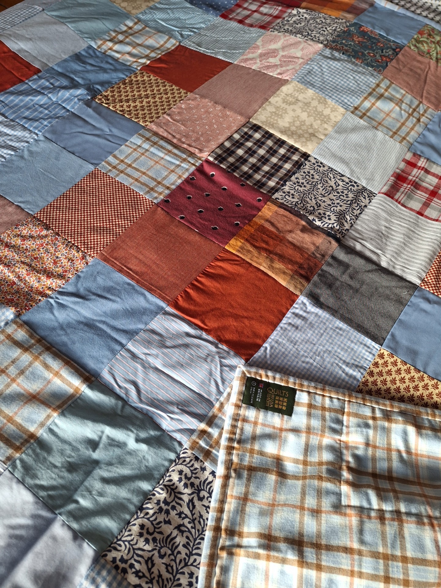 Two Handmade (by me) Square King-size Patchwork Quilts - Image 2