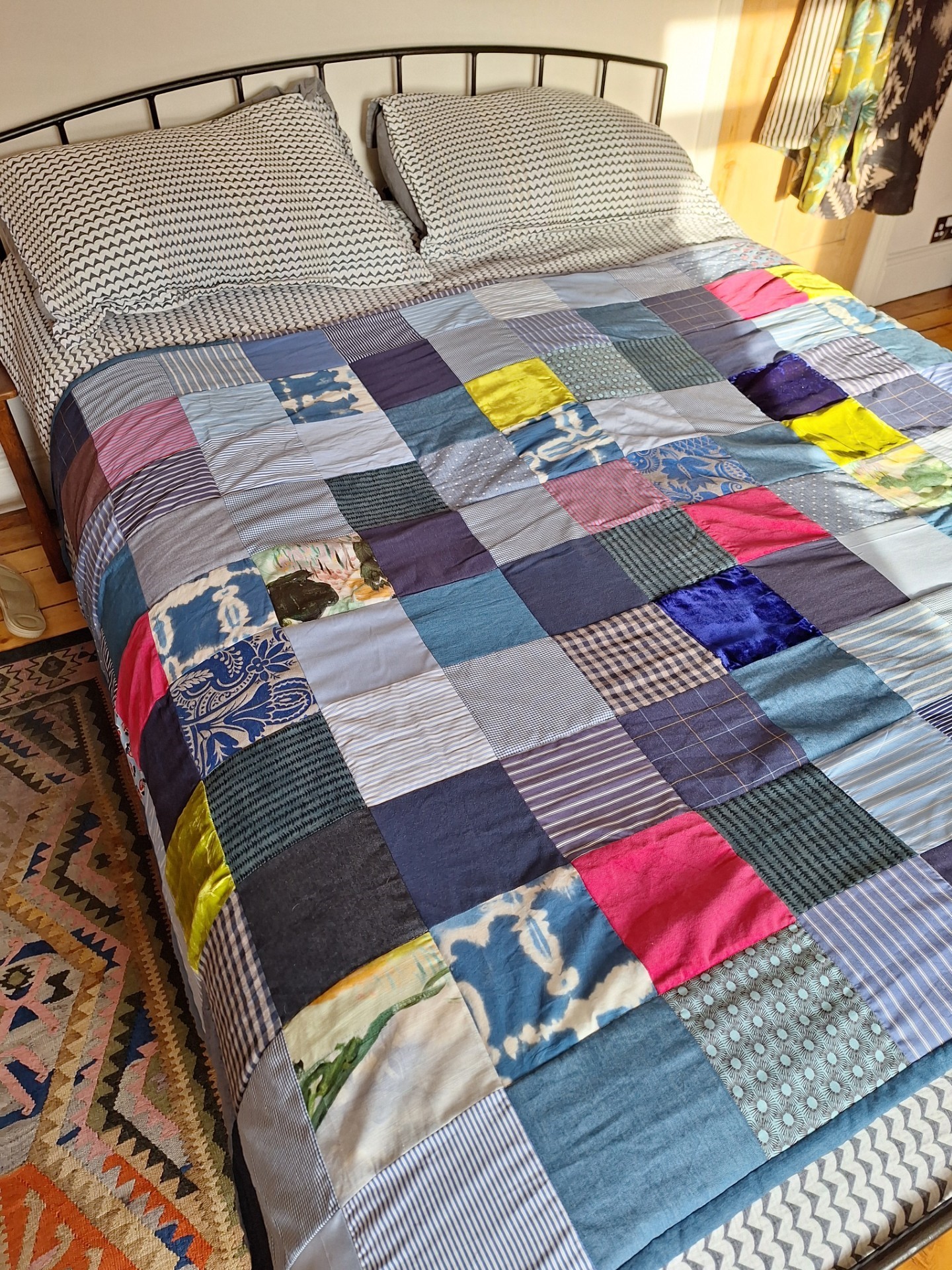Two Handmade (by me) Square King-size Patchwork Quilts - Image 8