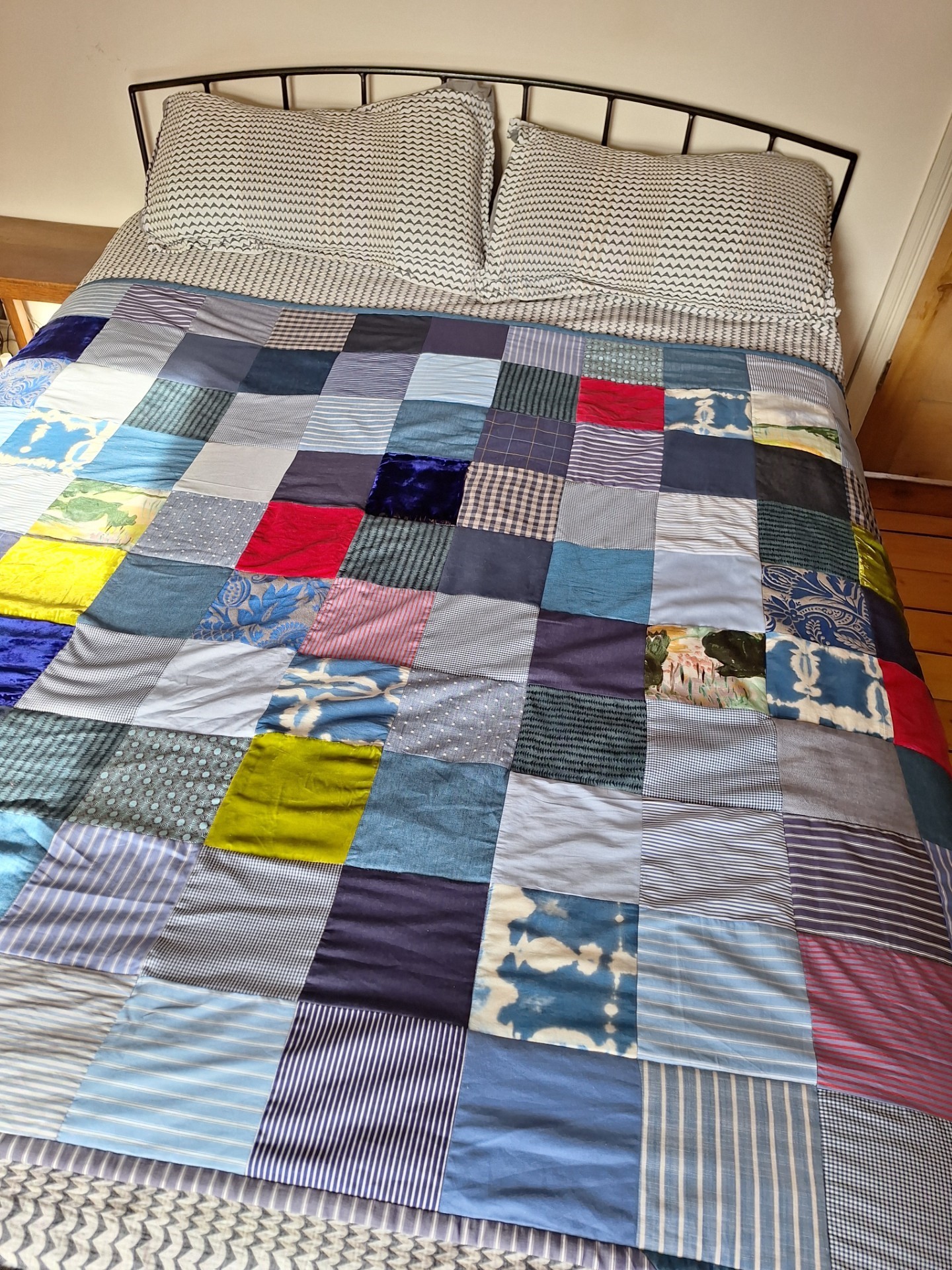 Two Handmade (by me) Square King-size Patchwork Quilts - Image 7